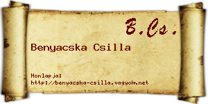 Benyacska Csilla névjegykártya